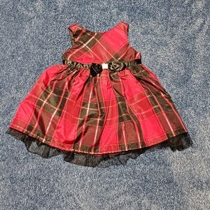 George Girls Infant Size 6-9 Months Christmas Red And Black Dress